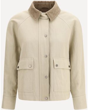 Brunello Cucinelli Cotton-Linen Canvas Jacket - Natural