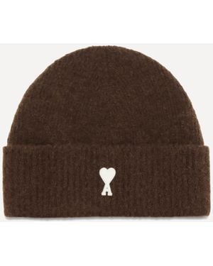 Ami Paris Cappello Beanie Ami De Coeur - Marrone