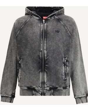DIESEL Hooded Zip Sweatshirt - Gray
