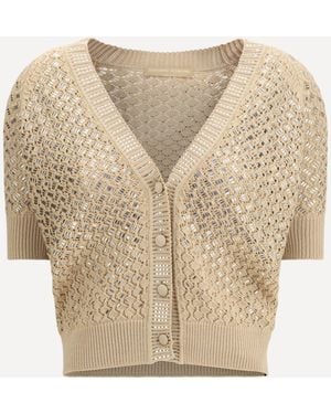 Ermanno Scervino Short-Sleeved Cardigan - Natural