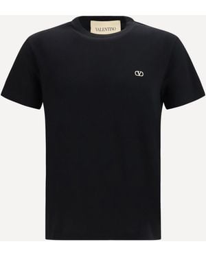 Valentino Cotton Vlogo T-Shirt - Black
