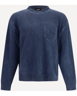 DSquared² Crew Neck Jumper - Blue