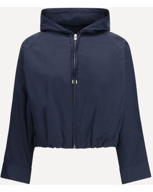 Alaïa Silk Radzimir Hooded Windjacket - Blue