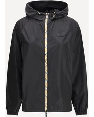Burberry Check Hooded Nylon Jacket - Black