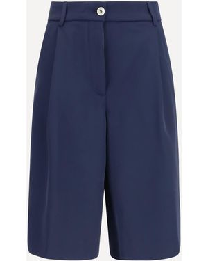 Cruna Pleated Bermuda Shorts - Blue