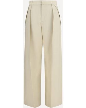 Jacob Cohen Wide Leg Canvas Trousers - White