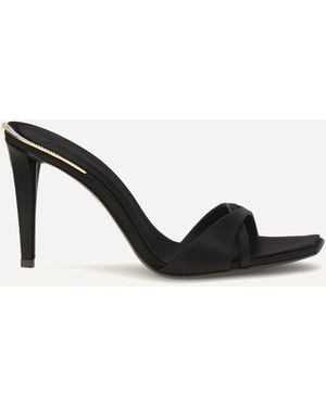 Giuseppe Zanotti Salamander Satin Mules Sandals - Black