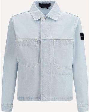 Stone Island Denim Shirt Jacket - Blue
