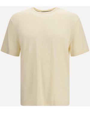 Cruna Cotton Knitted T-Shirt - Natural