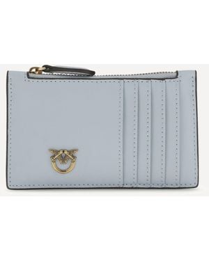 Pinko Airone Leather Cardholder - Grey
