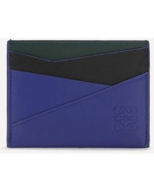 Loewe Puzzle Calfskin Card Holder - Blue