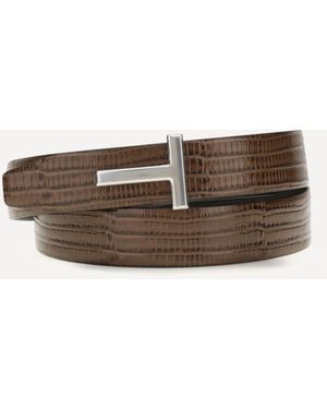 Tom Ford Reversible T Icon Belt - Brown