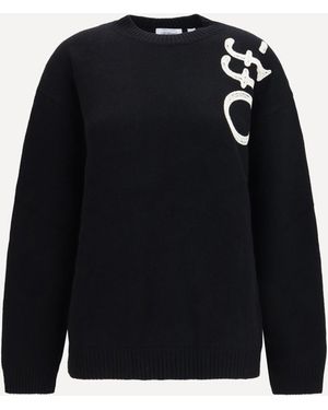 Off-White c/o Virgil Abloh Vertical Bookish Crewneck Jumper - Blue