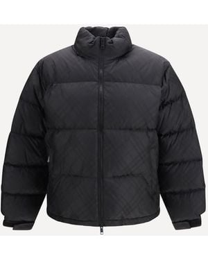 Burberry Highlands Check Nylon Puffer Jacket - Blue