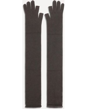Rick Owens Long Fingerless Wool Gloves - Black