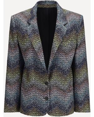Missoni Single-Breasted Lamé Viscose Blazer - Black