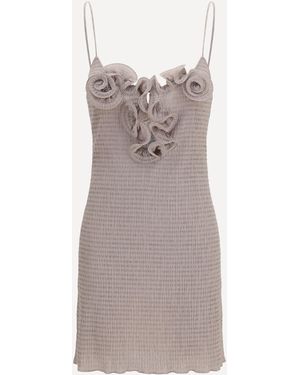 Magda Butrym Crêpe Mini Dress With Floral Appliqués - Grey