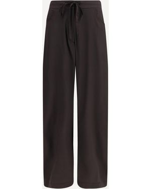 Ella Barrel Leg Trousers With Drawstring - Black