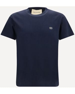 Valentino Cotton Vlogo T-Shirt - Blue