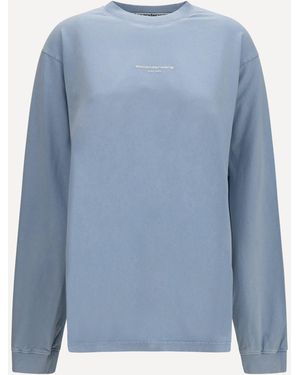 Alexander Wang Long-Sleeve Logo T-Shirt - Blue