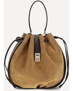 Ferragamo Hug Buckle Bucket Bag - Natural