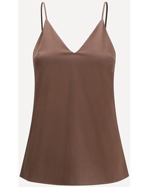 Brunello Cucinelli Stretch Silk Top - Brown