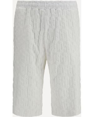 Gcds Shorts With All-Over Monogram - White