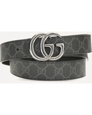 Gucci Reversible Gg Marmont Belt - Gray