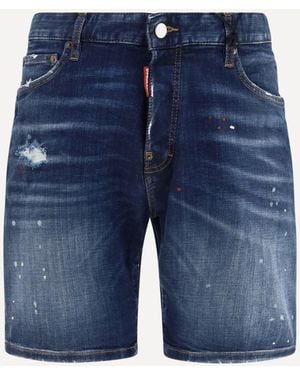 DSquared² Distressed Denim Shorts - Blue
