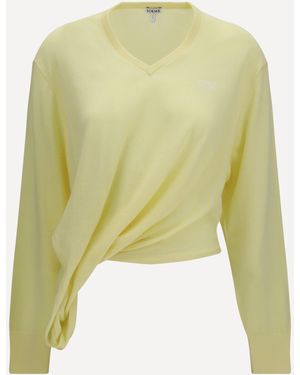 Loewe Wool Jumper With Logo - Green