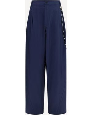 DARKPARK Phebe Chain Adorned Wide-Leg Trousers - Blue