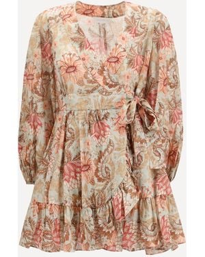 Zimmermann Daylight Wrap Mini Dress - Brown