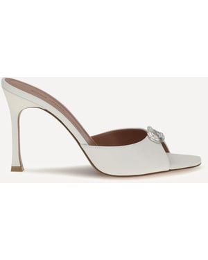 AMINA MUADDI Camelia Leather Mule Sandals - Natural