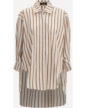 Ella Oversized Striped Shirt - White