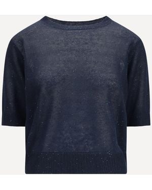 Brunello Cucinelli Dazzling Cotton Jumper - Blue
