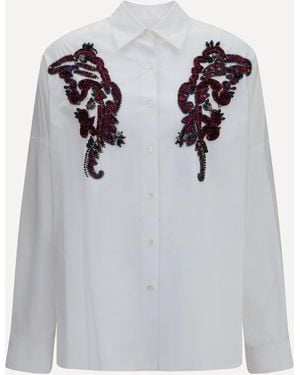 Dries Van Noten Camicia Con Dettagli A Perline Applicati - Grigio
