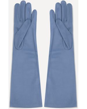 Crida Milano Long Leather Gloves - Blue