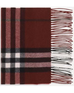Burberry Cashmere Check Scarf - Red