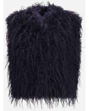 forte_forte Forte_Forte Eco Mongolia Faux Fur Vest - Blue