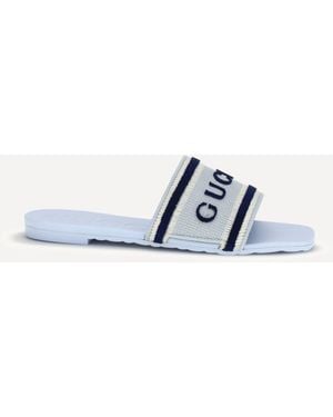 Gucci Rubber Slide Sandals - White