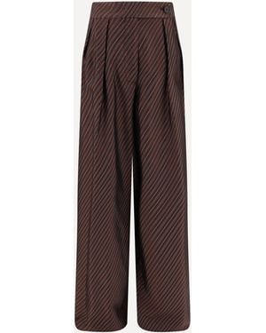 Dries Van Noten Pantaloni A Palazzo Pamplonain - Marrone