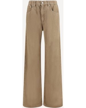 Brunello Cucinelli Wide-Leg Jeans - Natural