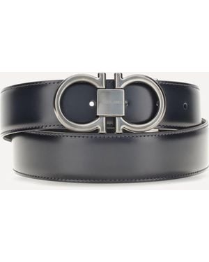 Ferragamo Reversible And Adjustable Gancini Belt - Gray
