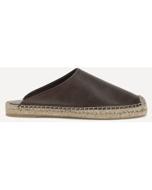 Brunello Cucinelli Leather Espadrilles Mules - Brown