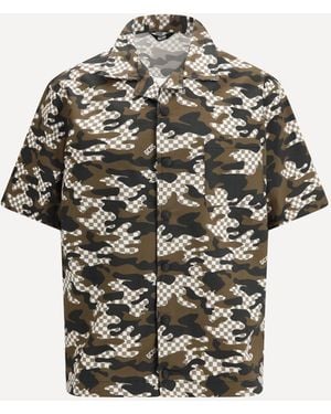 Gcds Camicia Checked Camo - Grigio