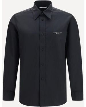 Givenchy Embroidered Poplin Shirt - Blue