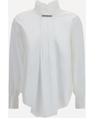Brunello Cucinelli Blouse With Monili Decoration - White