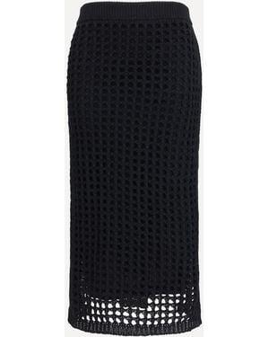 Max Mara Pure Cotton Mesh Skirt - Black