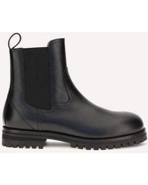 Loro Piana Kent Leather Ankle Boots - Black