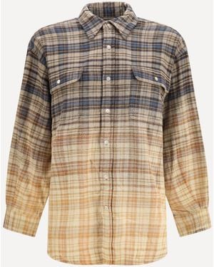 R13 Boyfriend Plaid Shirt - Natural